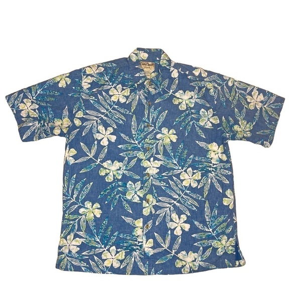 Cooke Street Honolulu Floral Hawaiian Button Down Shirt 1970s Vintage Men Large - Picture 1 of 7
